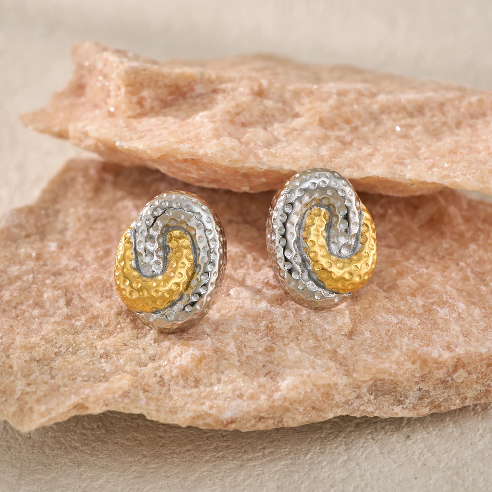 VINTAGE KNOT TWIST EGG ARTIST MIX COLOR EARRINGS Dazan NEW Winter INS 18k Gold Plated Hypoallergenic Stainless Steel Jewelry