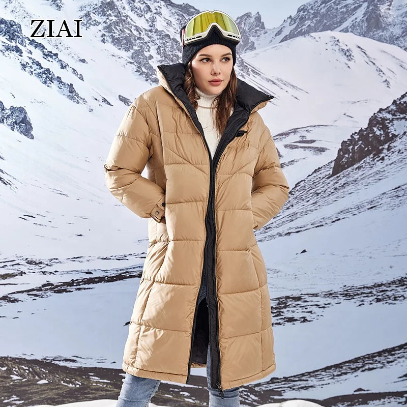 New Arrivals Winter Jacket With Hood Women Fashion Solid Color Waterproof Jacket Black Long Winter Padded Coat