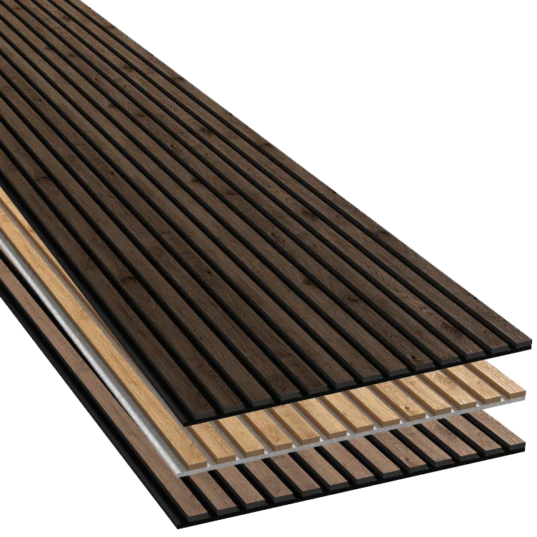 Technological Wooded Veneer MDF Slat Acoustic Panels Akupanel Slat Acoustic Wall Panels
