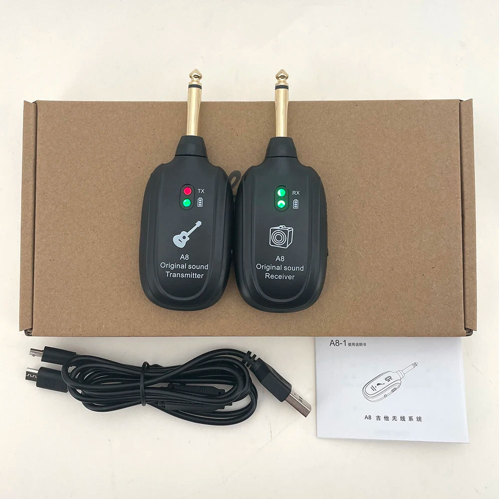 USB Rechargeable Electric Guitar Accessories-Wireless Audio Transmission System Receiver and Transmitter with Plastic Pickup