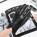 Autumn Winter Cycling Thickened Warm Windproof Leather Motorcycle Gloves Touch Screen Fashion Simple Driving Leather Gloves