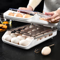 Large-Capacity Automatic Rolling Storage Box Thickened Egg Tray Organizer Stackable Plastic Food Container Drawer-Type Kitchen
