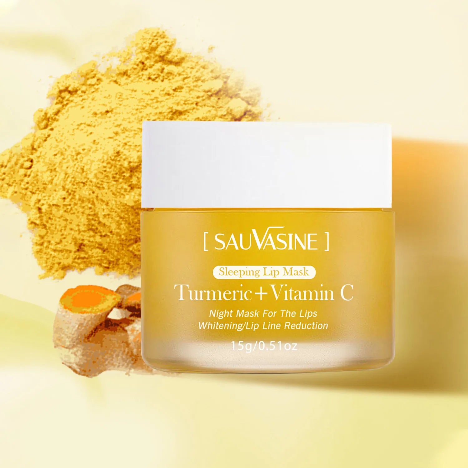 Wholesale 15g Deeply Moisturizing Turmeric Vitamin C Jelly Lip Mask Sleep Mask Fade Lip Line Exfoliate Lips OEM/ODM
