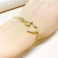 Rose Gold Plated Heart Infinity Charm Bracelet for Women 3 Times Polished Mirror Fashion Jewelry Bracelet Gift Accessories