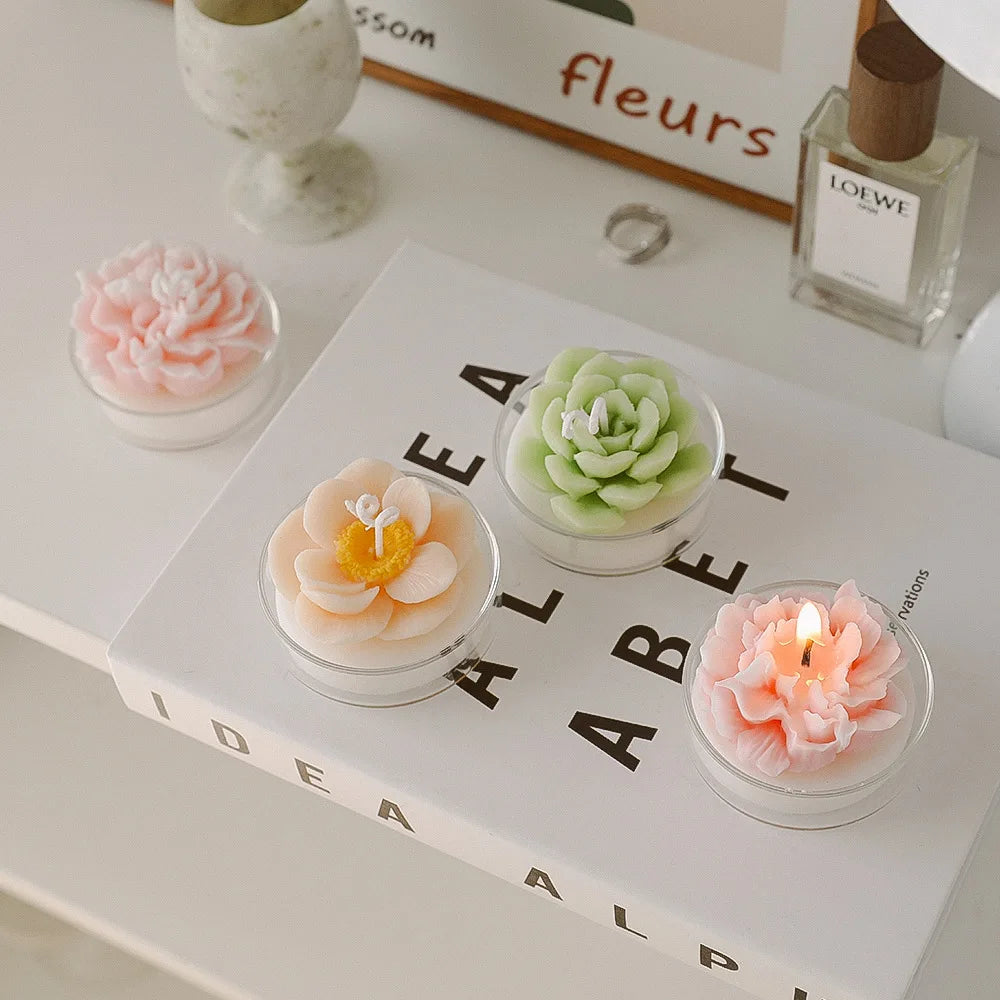 Wholesale Birthday Gifts Home Decor Luxury Rose Flower Candle Soy Wax Scented Candles Home Fragrance Decoration