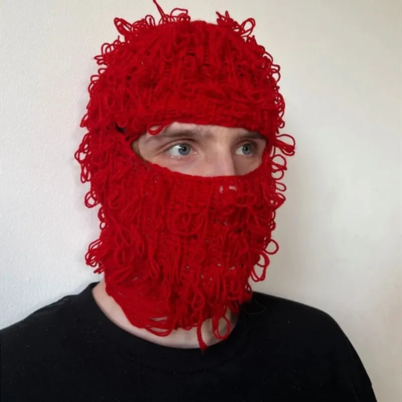 New Arrival Knitted Balaclava Face Knit Full Face Mask Cover One Hole Designer Grassy Distressed Balaclava Cyberpunk Ski Mask
