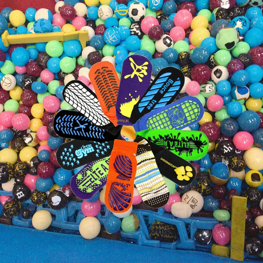 Custom Anti Slip Wholesale Non Skid Anti Slip Socks Ankle Trampoline Socks Amusement Park