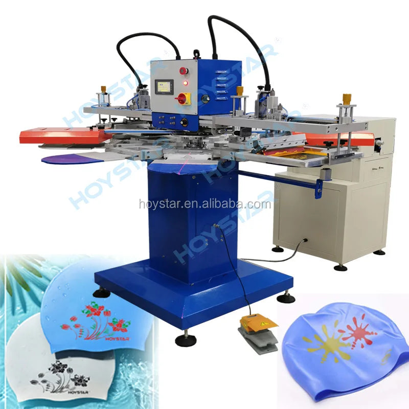 2color swimming caps printing machine natao cap impresso mquina silicone hat screen printing machine for sale