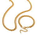New Trendy 18k Gold Plated and Silver Plated Stainless Steel Bracelet Jewelry Set Waterproof Chunky Necklace for Girls
