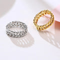 Unique Design Fashion Jewelry Gold Plated Chains Pattern Stainless Steel Ring RC-476