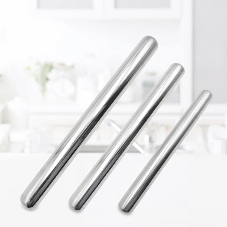 Kitchen Accessories Stainless Steel Rolling Pin Food Grade Dough Roller for Fondant Pizza Pie Dumpling Wrapper Cookie&Pastry