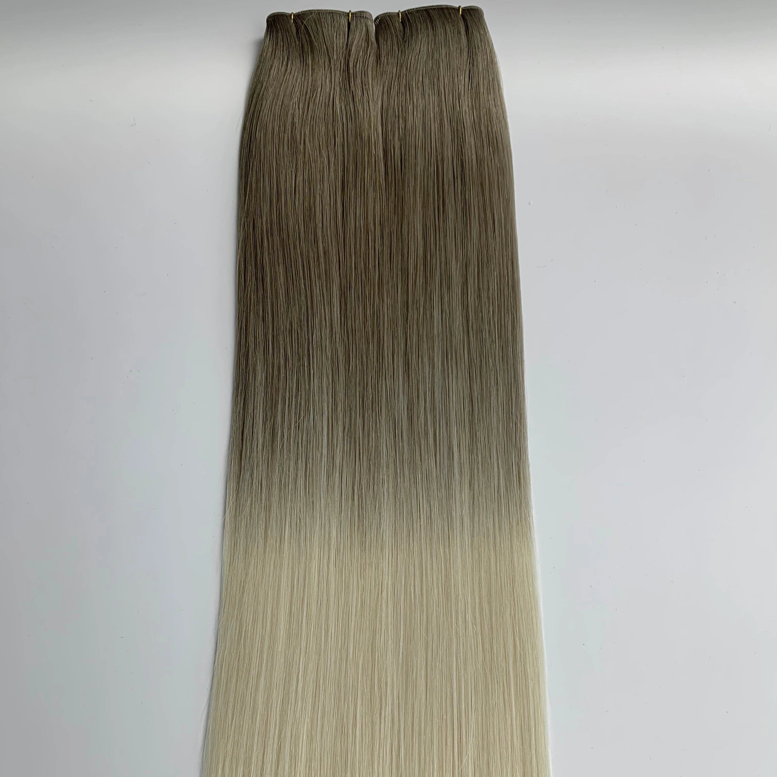 Russian Thin Invisible Hair Extensions Double Drawn No Return Can Be Cut Remy European Genius Weft Hair Extensions
