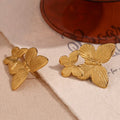 Trendy Earrings 2023 Engraved Butterfly Stud Earrings for Women 18K Gold Plated 316L Stainless Steel Jewelry