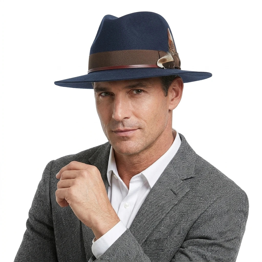 Wholesale New Warm Wool Sombrero Fedora Felt Hat Unisex Adjustable for Outdoor Party Customization Flat Brim Four Seasons