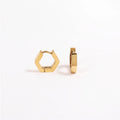 New Trendy Earring 18K Gold Plated Hexagon Hoop Earrings Stainless Steel Earrings Wholesale