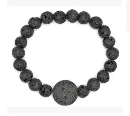 Men Fashion Natural Black Lava Bead Bracelet Essential Oil Diffuser Bracelet Aromatherapy Stone