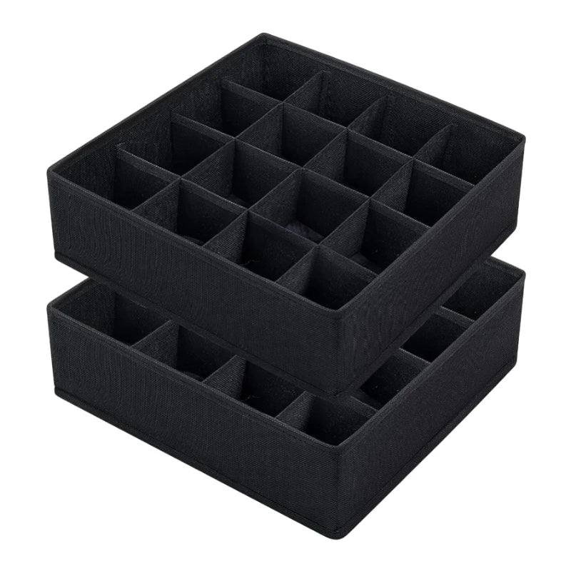 16-Cell Fabric Dresser Drawer Organizers Sock Underwear Storage with Foldable Design for Lingerie Handkerchiefs Clothing Storage