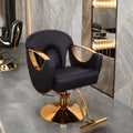 Sulin Modern Barber Shop Styling Chair Height Adjustable Golden Synthetic Leather Salon Chair for Barbershop