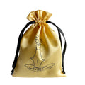 Custom Logo Luxury Gold Drawstring Satin Jewelry Pouch Dust Bag for Packaging Candles