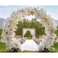 EC2203 Wedding Decoration Handmade Beautiful Blush Pink Flower Shelf Artificial Cherry Blossom Arch With Iron Frame