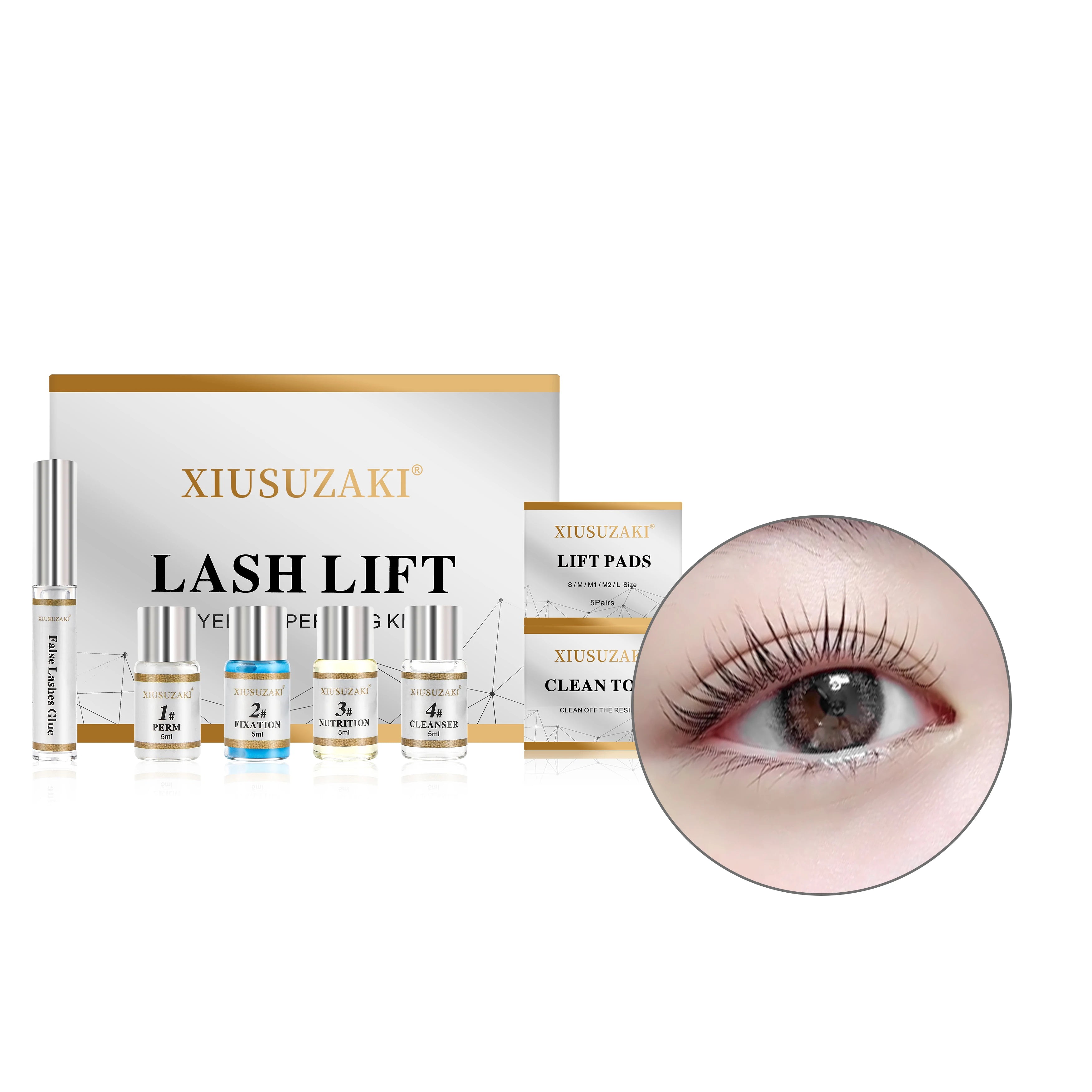 Professional Lash & Brow Lift + Tint 4 in 1 Lash Lift Perm Kit Eyelash Extension Eyebrow Lamination Lash Lifting Kit With Tool