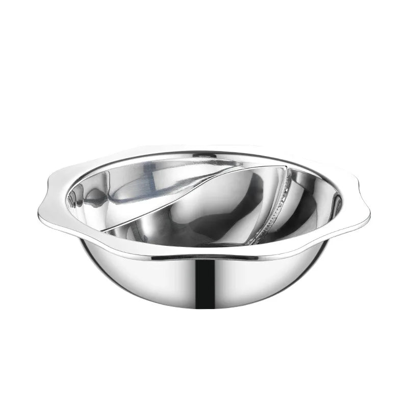 Stainless Steel Gas Induction Cooker Shabu Hot Pot Divided Chinese Mandarin Duck Hotpot Fondue Chinese Kitchen Cooking Cookware