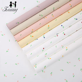 Zexwrap Eco-Friendly Waterproof Custom Wrapping Paper Tulip Cynthia Flower Bouquet Packaging for Florist Gift Materials