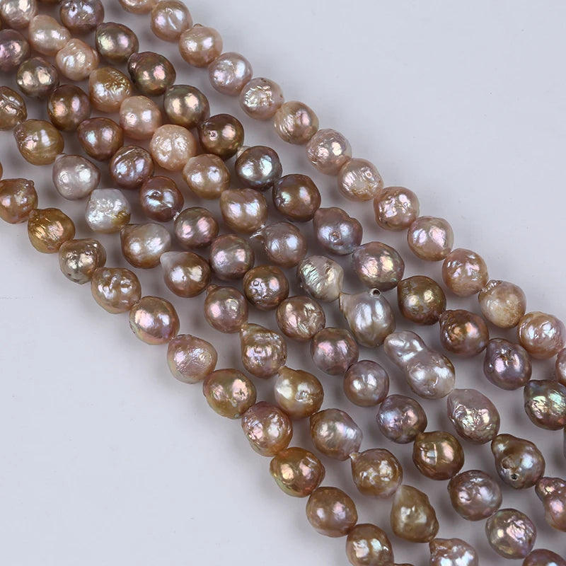 Zhuji Natural 9-13mm Edison Freshwater Pearl Strands Metal Color Oval Loose Pearls for Jewelry and Jewelry Making