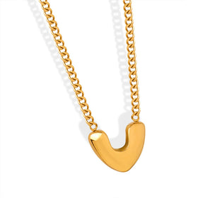 Wholesale New Style V-Shaped Geometry Pendant Necklace Clavicle Chain Stainless Steel 18K Gold PVD Plating Non Tarnish