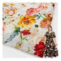 Custom Breathable Friendly Digital Printed Design 100% Linen Flower Printed Linen Fabric for Garment