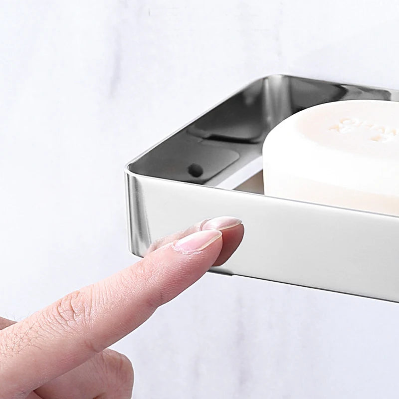 Hot Sale Modern Matt Black Wall Mounted Stainless Steel Elegant Bar Soap Tray Bathroom Soap Dish