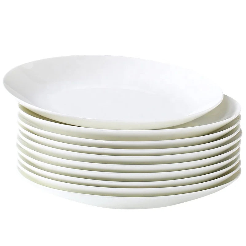 Factory Price Round Ceramic 8 Inch  White Porcelain Restaurant Plates