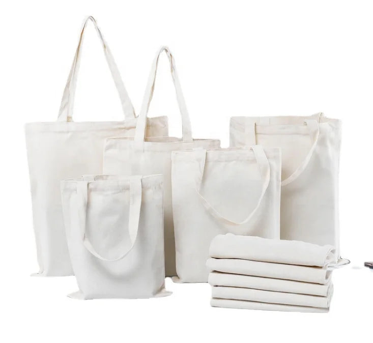 New Shoulder Bag Reusable Natural White Cotton Tote Bag Custom Canvas Shopping Bag With Logo
