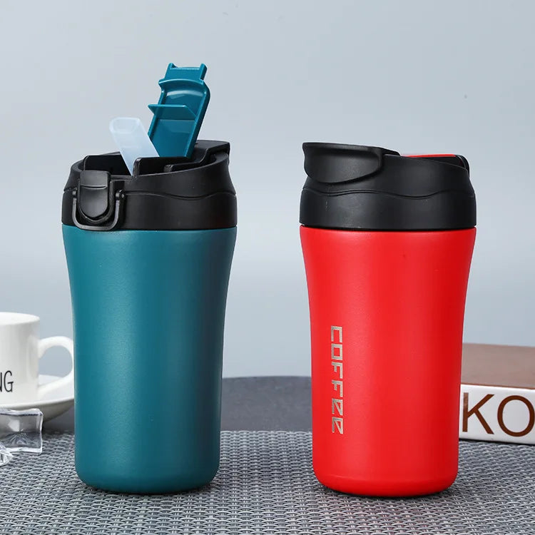 Powder Coated Wholesale Bulk Tumblers Cup With Lid and Straw Portable Travel Mug Insulated Coffee Cup