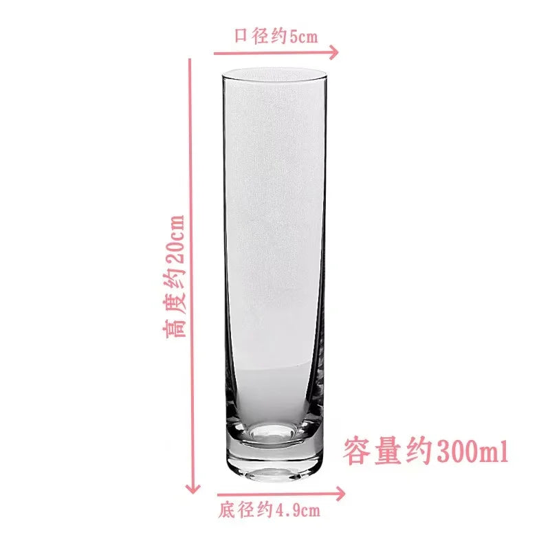 M Newly Designed Slender Glass Cup300ml Glass Cup Creative Transparent Water Cup Student Milk Heat Resistant Glass