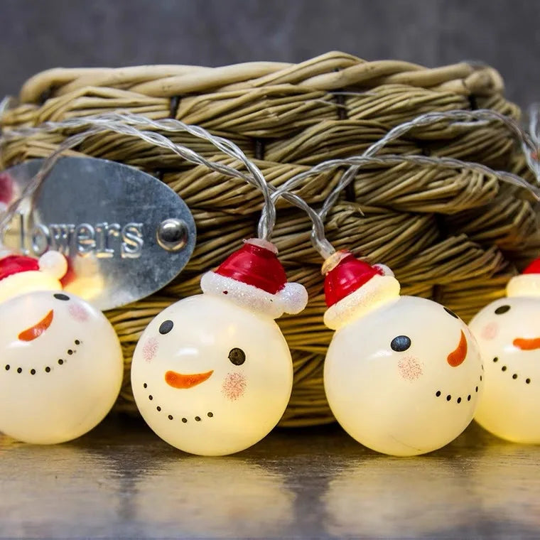 Christmas Decorations Cartoon Santa String Lights Festive Decorative Snowman Christmas String Lights