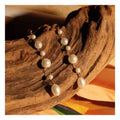 Chris April 316L Stainless Steel PVD Gold Plated Glass Pearls Freshwater Pearl Tassels Long Drop Earrings