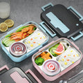 BPA Free 4-Compartment Airtight Insulated Eco-Friendly Stainless Steel Bento Lunch Box Soup Bowl Tableware Detachable Design
