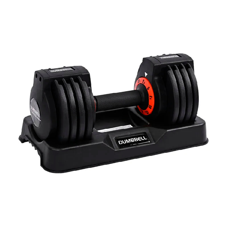 27.5lb Quick and Easy Adjustable Cast Iron Dumbbell Set with Rack for Home Gym Smart Free Weights