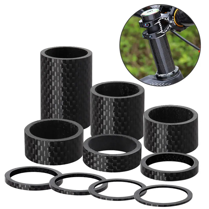 MUQZI Mountain Bike Headset Stem Spacers Ultra Light Carbon Fiber 28.6mm Front Fork Washer
