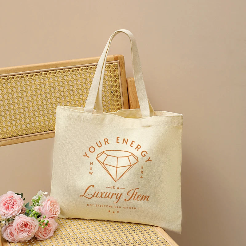 1 Pc Taylor Energy Quote  Life of Showgirl Quote  Pattern Tote Canvas Personalized Shoulder Bag for Travel Women's Reusable