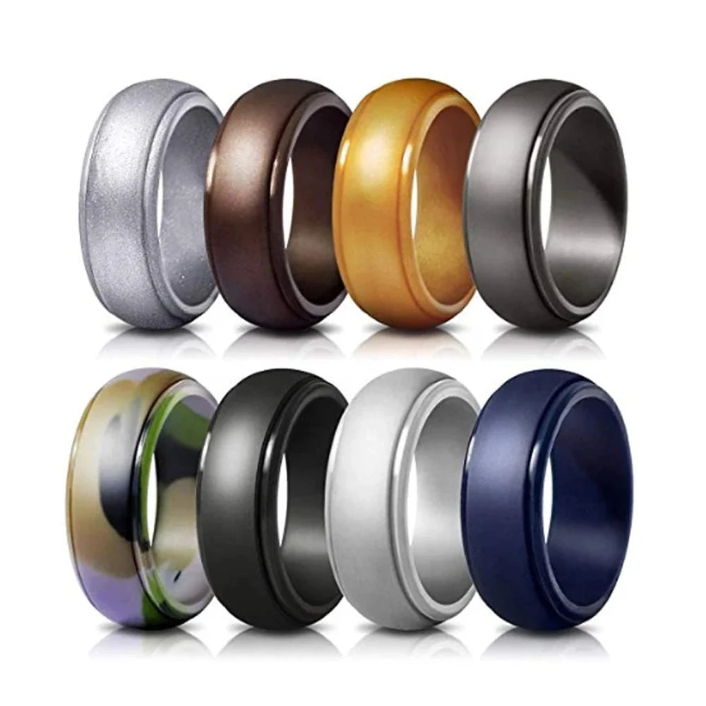 Best Seller Silicone Ring Step Edge Wedding Band Silicone Sports Rings for Men
