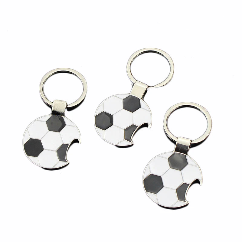 Alloy Fans Bottle Opener Key Chain Sports Key Chains for Men Soccer Fans Football Corkscrew Keychain