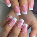 Custom Design Short Square Bulk Fake False Nails Set Wholesale Soft Gel Private Label French Tip Valentine Press on Nails En Gel