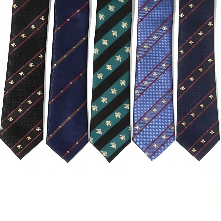 New Neck Ties for Men Women Cravatta Pura Seta for Boys Girls Suits Student Tie Corbatas Slim Black Embroidery Ties Gravatas