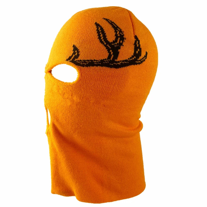 Double Layer Acrylic One Hole Cycling Skiing Knitted Winter Warm Face Ski Mask Balaclava Jacquard Letter Pattern Custom Fishing