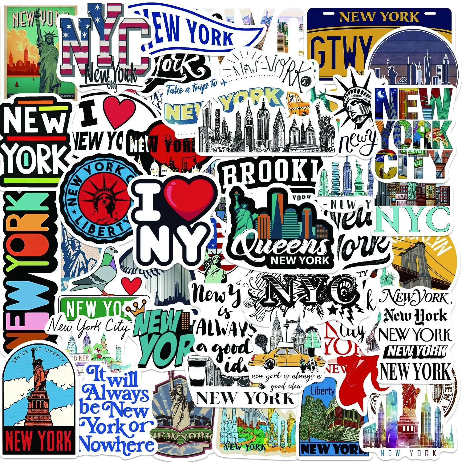 50Pcs Love New York City Culture Graffiti Stickers for Travel Gift Car Luggage Decor American logo Sticker