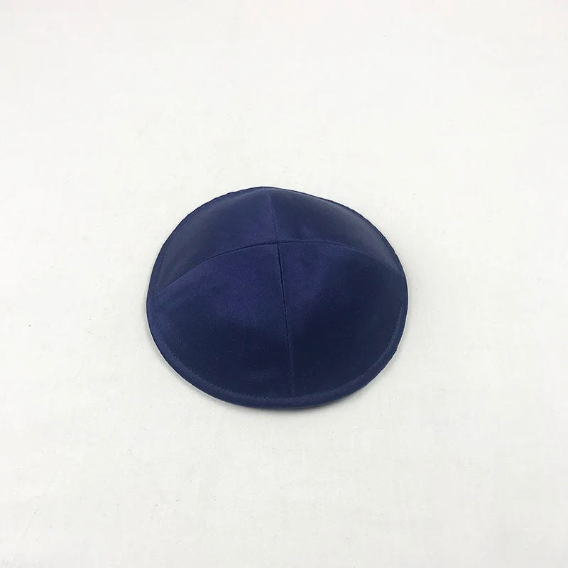 Judaica Kippot Deluxe Satin Kippot Navy Blue Color Kippah Kippa Free Clip