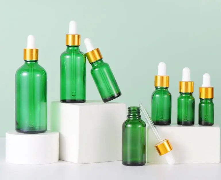 Custom logo and Box Empty Round 5ml 10ml 15ml 30ml 50ml 100ml Cosmetic Dropper Bottles for Essential Oil Glass