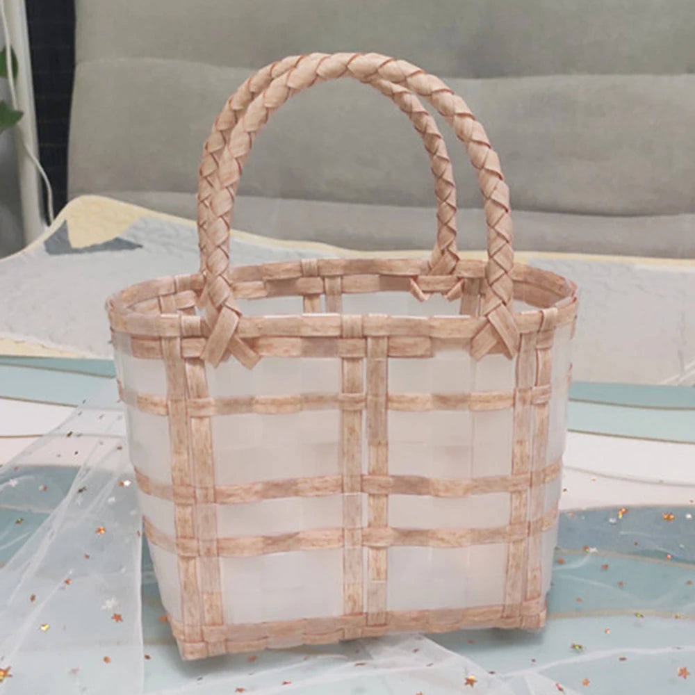 Children's Fashion Tote Woven Bag Plastic Basket Gift Baskets in Bulk